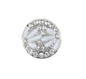 20 mm White Diamante Flower