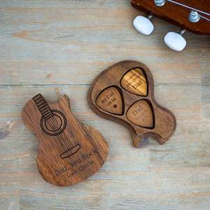 Gift: Dad You Rock! Engraved Guitar Pick & Case