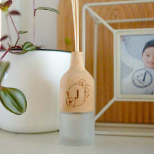 Flora Monogram Wooden Reed Diffuser