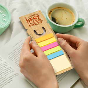 “Best Teacher Ever” Bamboo Ruler Bookmark