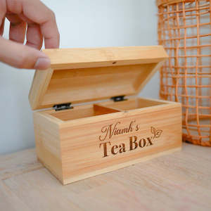 Gift: “My Tea Box” Personalised Bamboo Tea Storage Box