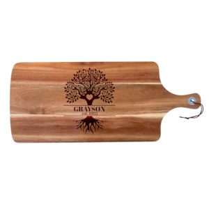 Family Tree of Life Acacia Serving Board