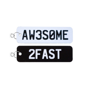 Borderless Standard NZ Number Plate Keychain