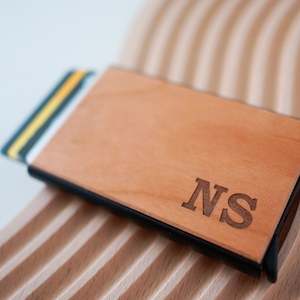 "Initials" Wooden Card Holder / Wallet