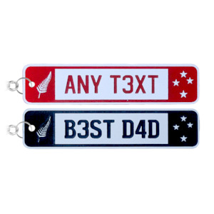 European NZ Number Plate Keychain