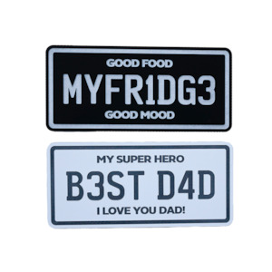 Custom NZ Number Plate with Message Fridge Magnet