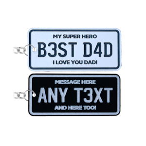 Custom Message NZ Number Plate Keychain