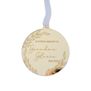 In Loving Memory Floral Bauble