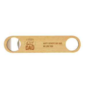 “Cheers to the Best Dad” Rubberwood Bottle Opener