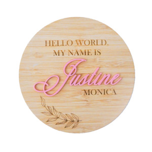 Leaf Stem Hello World Plaque