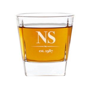 Initials Year Est. Engraved Whiskey Glass