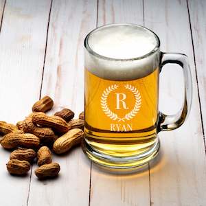 Monogram Engraved Beer Mug