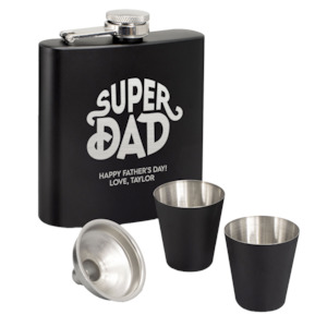 Super Dad Hip Flask Gift Set