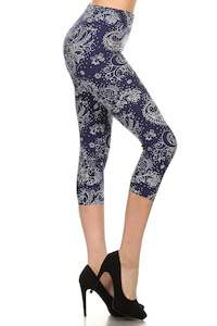 Lean Blue Paisley Capri