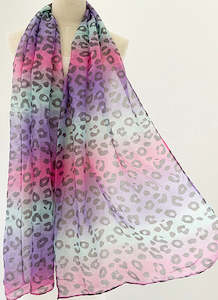 Womenswear: Purple Leopard Scarf