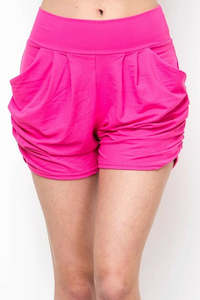 Luscious Solid Fuchsia Harem Shorts