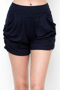 Womenswear: Lean Black Harem Shorts