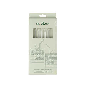 Sucker - Reusable Glass Drinking Straws - Transparent