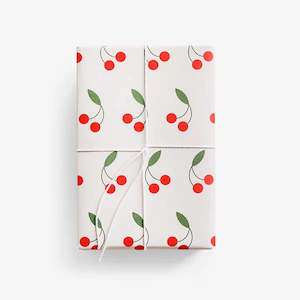 Stationery: Lettuce - Wrapping Paper Sheet - Cherries