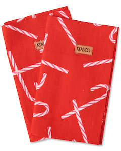 KIP & CO - Candy Cane Red - Linen Napkin 4P Set