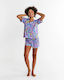 KIP & CO - Bunch Of Fun - Organic Cotton Short Sleeve Shirt & Short Pyjama Set