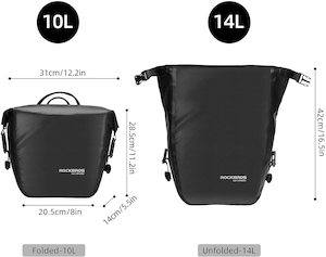 Bicycle Bag Waterproof 10L Portable Bike Bag Pannier - One piece