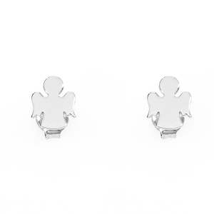 Amen Angel Earrings (Studs)  - Silver