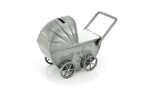 Pewter Pram Money Box