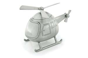 Pewter Helicopter Money Box