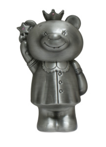 Pewter Fairy Bear Money Box