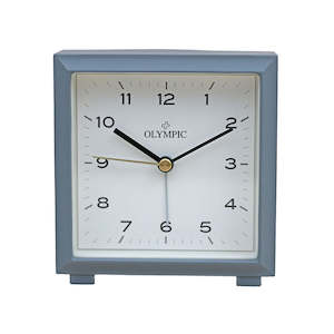 Square Metal Alarm Clock - Grey