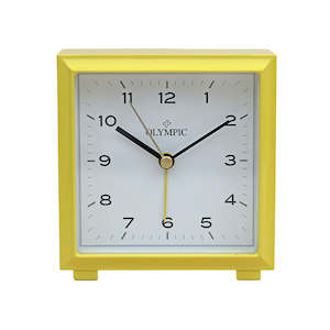 Square Metal Alarm Clock - Yellow