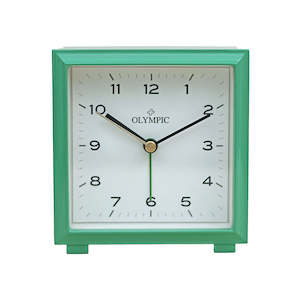 Square Metal Alarm Clock - Green