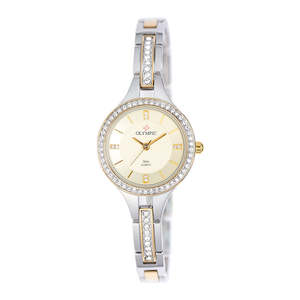 Olympic Ladies - Stone Set Halo Watch - Two Tone