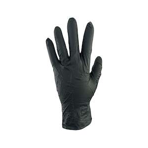 Clothing wholesaling: OMNI BLACK NITRILE GLOVES LARGE 10 DISPOSABLES