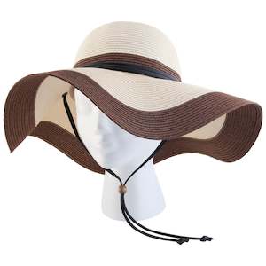 SLOGGERS WOMENS BRAIDED FLOPPY HAT COFFEE CREAM - 442CC