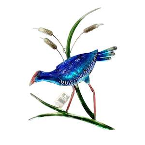 Metal Wall Art - Pukeko In The Reeds - Sb2