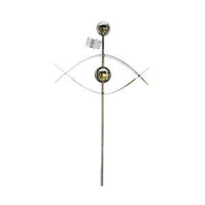 Omni "stainless Steel Garden Stake Silver Cats Eye - Sa3