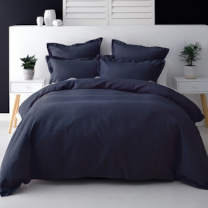 Nova Waffle Navy Duvet Cover Set King Size