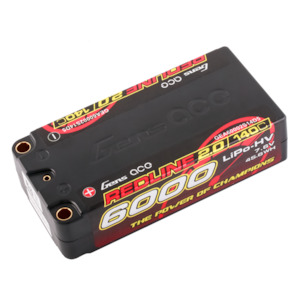 GENS ACE: Redline 2.0 6000mAh 2S 7.6V 140C HardCase HV Shorty Lipo