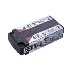 SUNPADOW: Platin HV 5500mAh 7.6V 2S 140/70C Shorty LiPo (5mm Bullets)