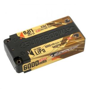 Lipo Batteries: SUNPADOW: Golden 6000MAH 7.6V 2S 100/50C Shorty LiPo (5mm Bullets)