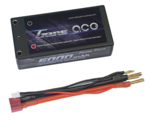 Gens Ace: Black 5000mAh 7.4v 2S2P 50C Shorty