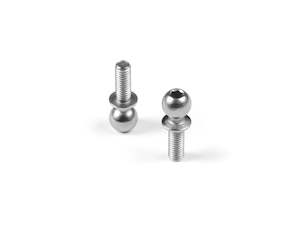 Hardware: XRAY: HARD STEEL BALL END 5.4MM WITH THREAD 8MM - NICKEL COATED (2)