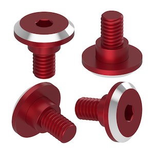 1up Racing: Servo Mounting Screws Red - 4mm Thread