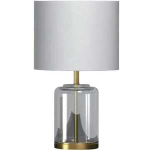 Aubree Glass Table Lamp with White Shade