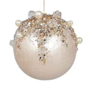 Pearl Ball Christmas Decoration - 11.4cm