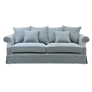 Avalon 3 Seat Hamptons Sofa Beach Linen Blend