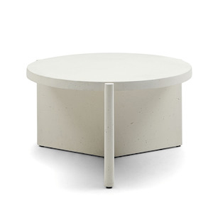 Delos Round 80cm Coffee Table Faux Stone White