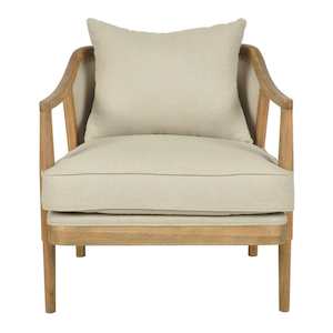 Asteria Oakwood Linen Armchair